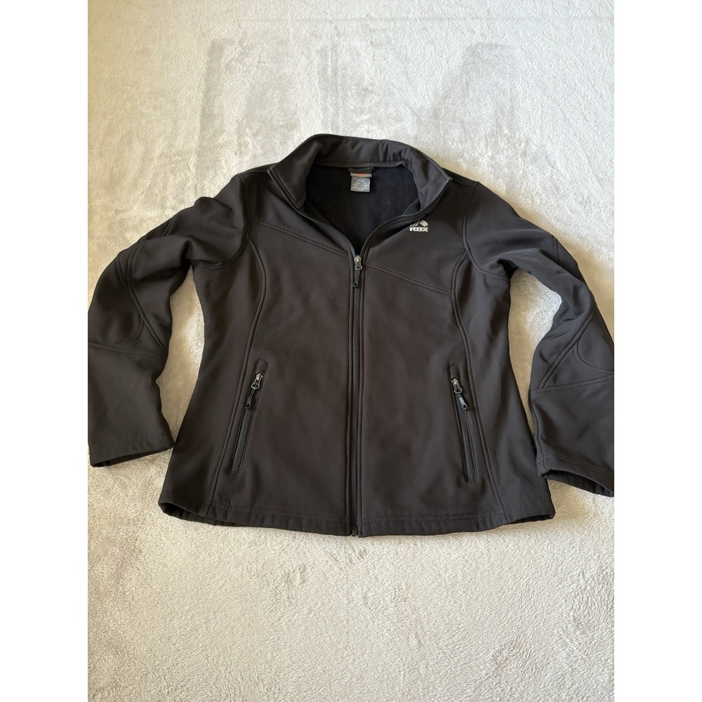 RBX Jacket Women's Large Black Mock‎ Neck Full Zip Pockets Jacket Black